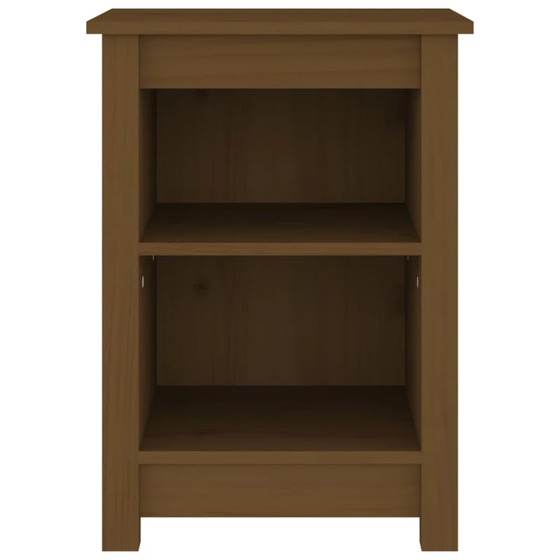 Table de chevet avec deux compartiments ouvert 40 x 35 x 55 cm bois de pin marron DEC034137