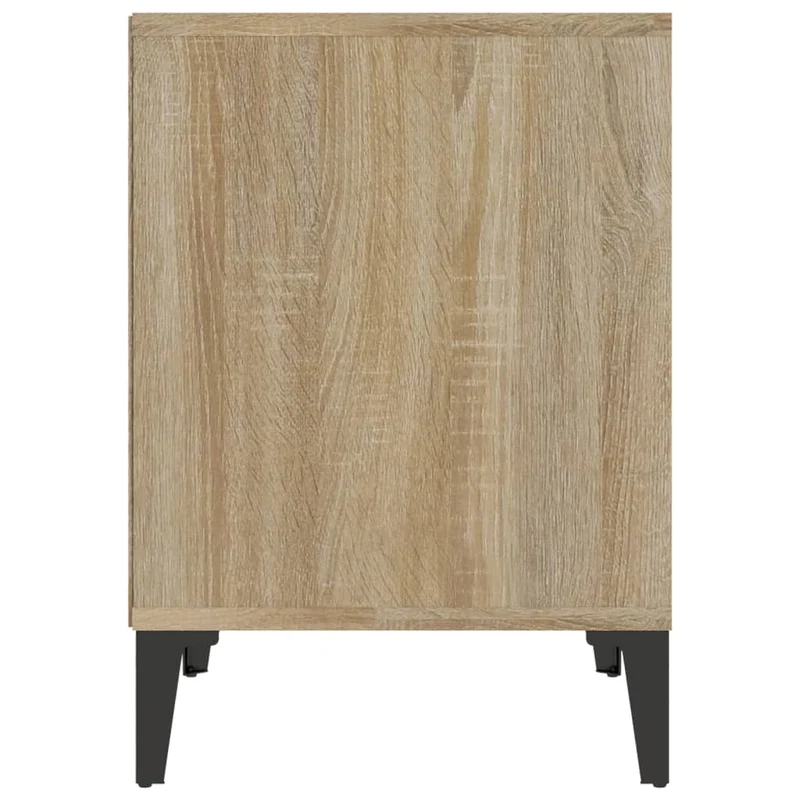 Table de chevet avec compartiment ouvert 40 x 35 x 50 cm bois d'ingénierie couleir chêne et métal DEC033833