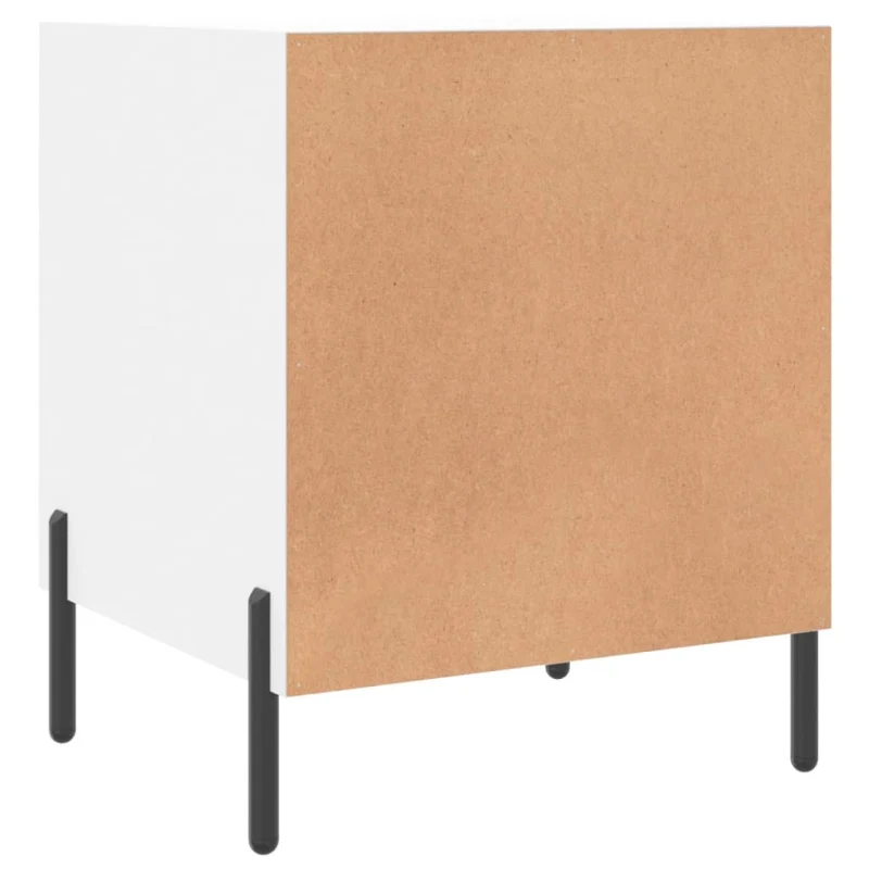 Table de chevet avec compartiment avec porte 40 x 40 x 50 cm bois d’ingénierie blanc DEC033389