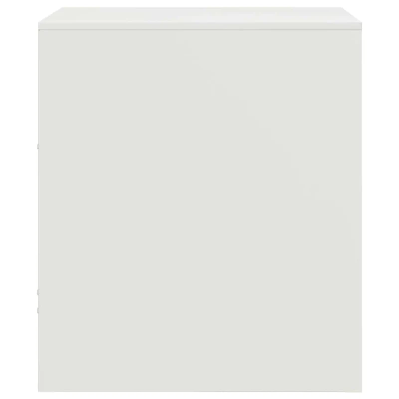 Table de chevet avec tiroir et compartiment ouvert 34,5 x 39 x 44 cm acier blanc DEC033290