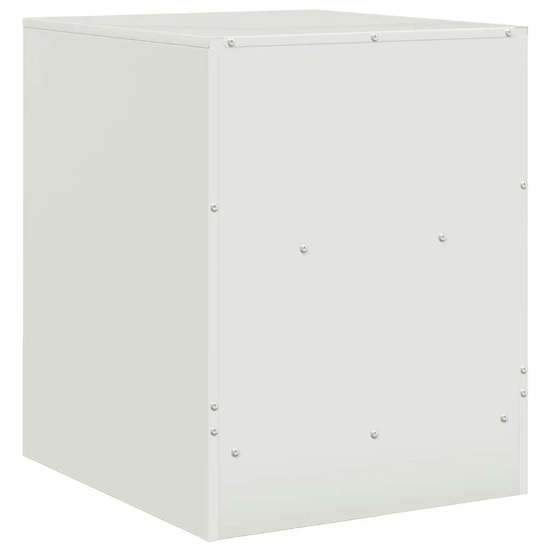 Table de chevet avec tiroir et compartiment ouvert 34,5 x 39 x 44 cm acier blanc DEC033290