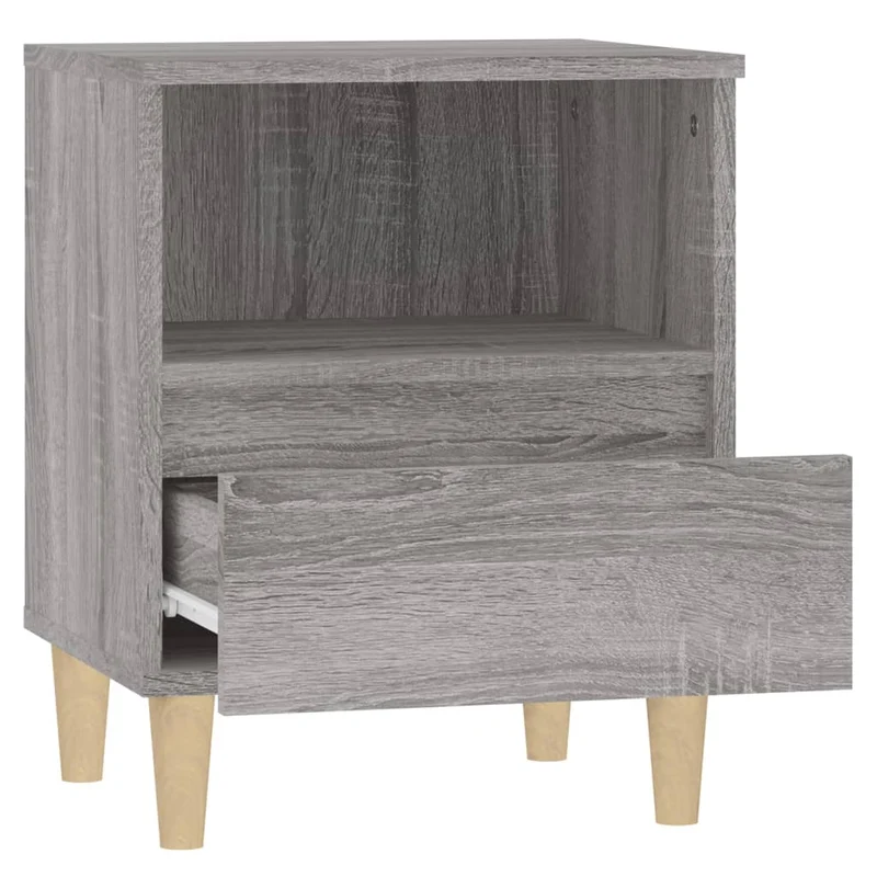 Table de chevet avec compartiment et tiroir 40 x 35 x 50 cm bois d'ingénierie gris DEC034619
