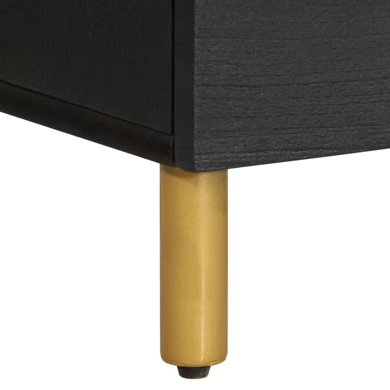 Table de chevet avec porte et compartiment ouvert 40 x 33 x 46 cm bois d'ingénierie noir DEC034409