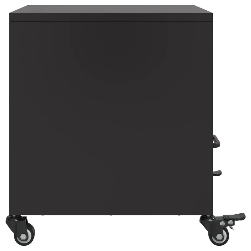 Table de chevet avec compartiment ouvert et tiroir 36 x 39 x 43,5 cm acier noir DEC034366