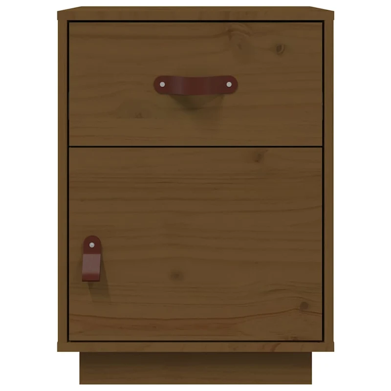 Table de chevet avec tiroir et compartiment avec porte 40 x 34 x 55 cm bois de pin marron DEC034134