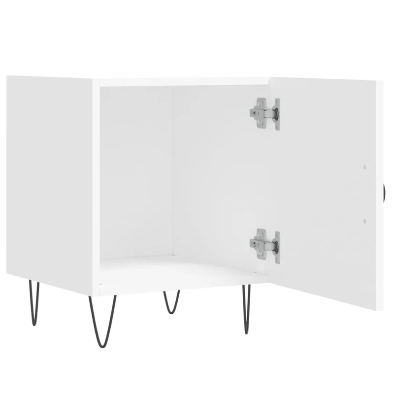 Table de chevet avec compartiment avec porte 40 x 40 x 50 cm bois d’ingénierie blanc DEC033393