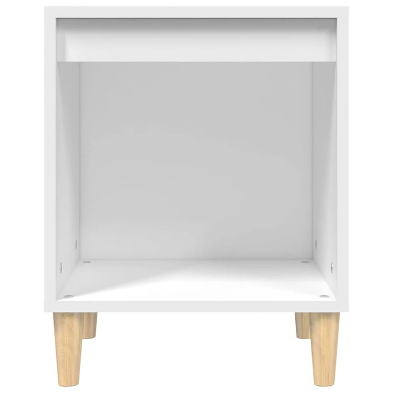 Table de chevet avec compartiment ouvert 40 x 35 x 50 cm bois d’ingénierie blanc DEC033364