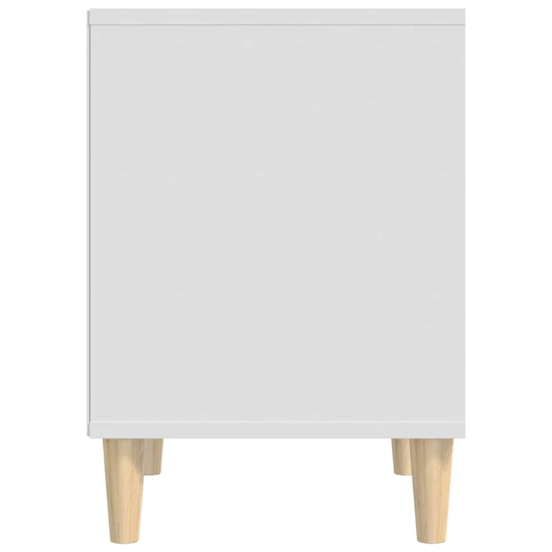 Table de chevet avec compartiment ouvert 40 x 35 x 50 cm bois d’ingénierie blanc DEC033364