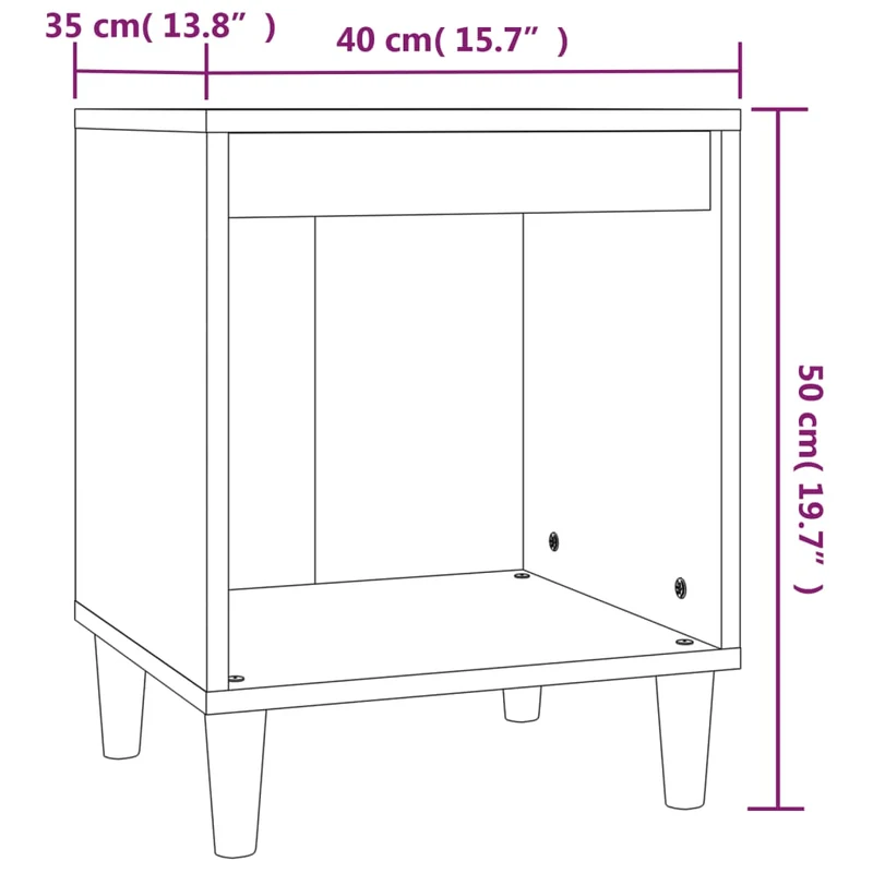 Table de chevet avec compartiment ouvert 40 x 35 x 50 cm bois d’ingénierie blanc DEC033364