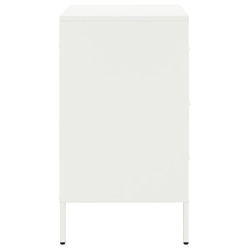 Table de chevet avec 3 tiroirs 36 x 39 x 68 cm acier blanc DEC033314
