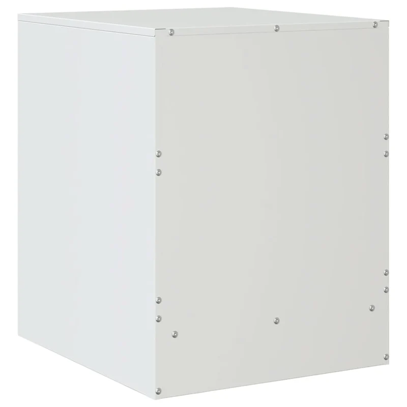 Table de chevet avec 2 tiroirs 34,5 x 39 x 44 cm acier blanc DEC033291