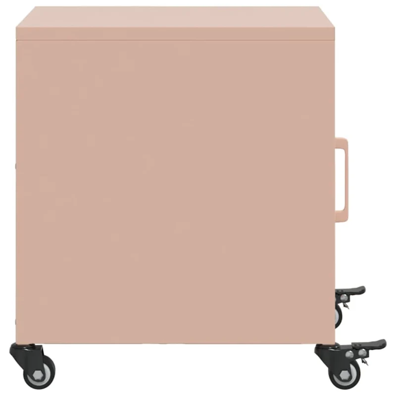 Table de chevet avec compartiment avec porte 36 x 38,5 x 43,5 cm acier rose DEC034555
