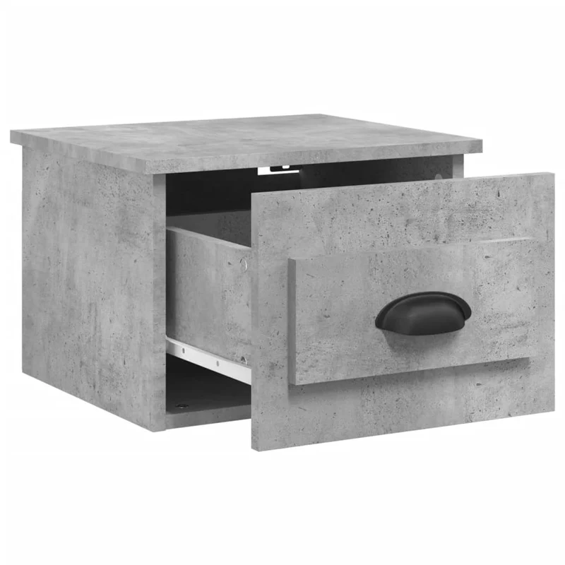 Table de chevet murale avec tiroirs 50 x 36 x 40 cm bois d'ingénierie gris DEC034304