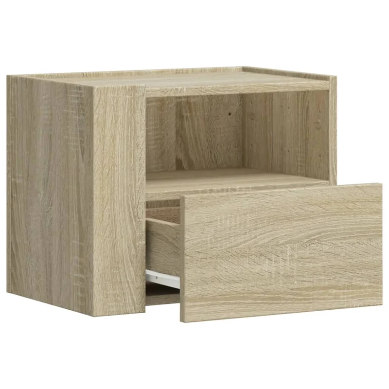 Table de chevet murale avec tiroirs 45 x 30 x 35 cm bois d'ingénierie couleur chêne DEC034288