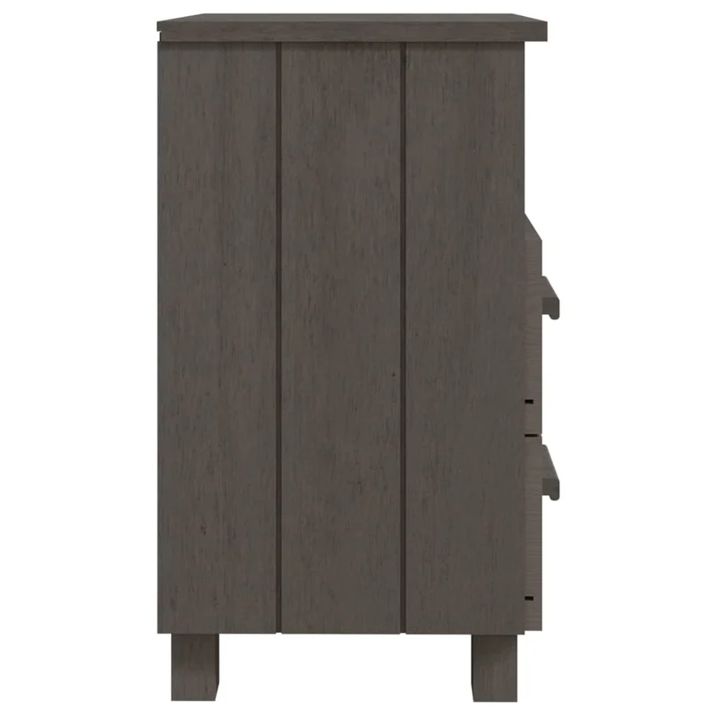 Table de chevet avec tiroirs et compartiment ouvert 40 x 35 x 62 cm bois de pin gris DEC034074