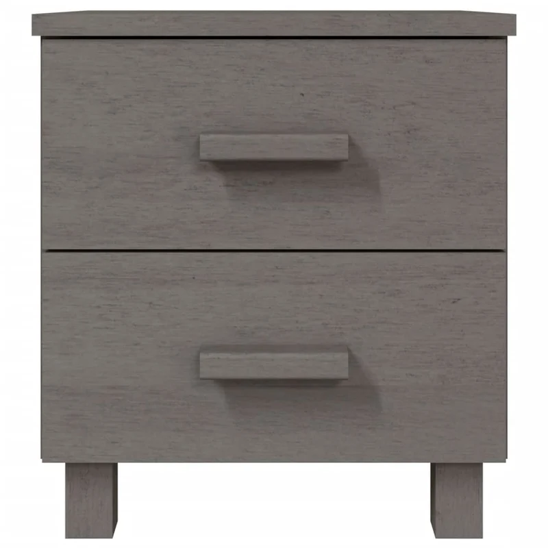 Table de chevet avec deux tiroirs 40 x 35 x 44,5 cm bois pin gris DEC034073