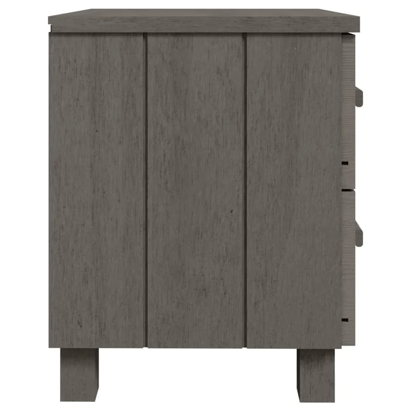 Table de chevet avec deux tiroirs 40 x 35 x 44,5 cm bois pin gris DEC034073