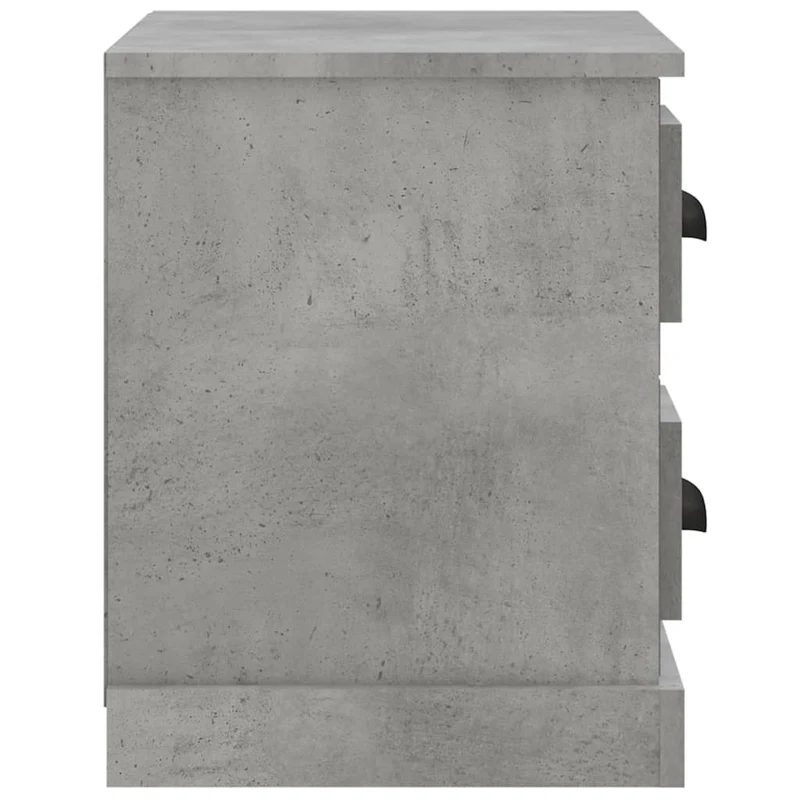 Table de chevet avec tiroirs et compartiments 60 x 35,5 x 45 cm bois d'ingénierie gris DEC034055