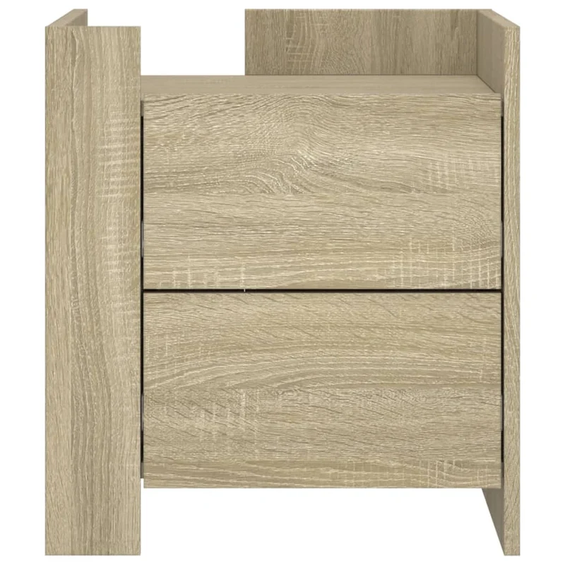 Table de chevet avec tiroirs 45 x 50 x 50 cm bois d’ingénierie couleur chêne DEC033882
