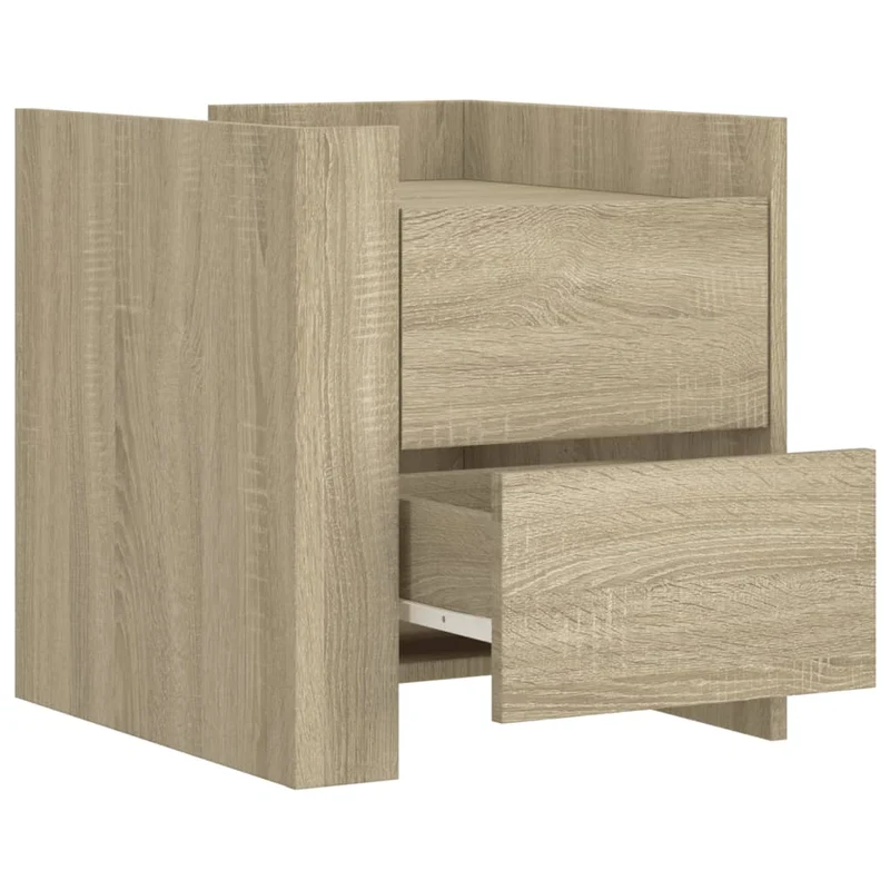 Table de chevet avec tiroirs 45 x 50 x 50 cm bois d’ingénierie couleur chêne DEC033882