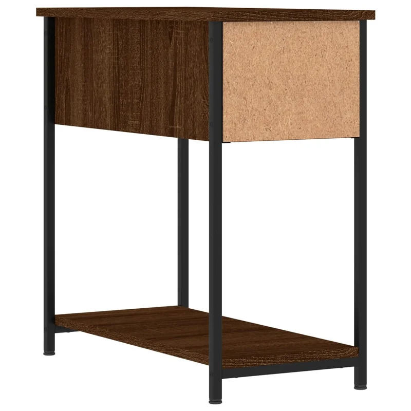 Table de chevet avec tiroir 30 x 60 x 60 cm bois d'ingénierie marron et fer DEC033679