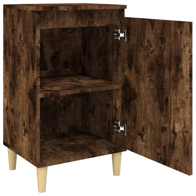 Table de chevet avec compartiment étagères avec porte 40 x 35 x 70 cm bois d'ingénierie marron DEC033605