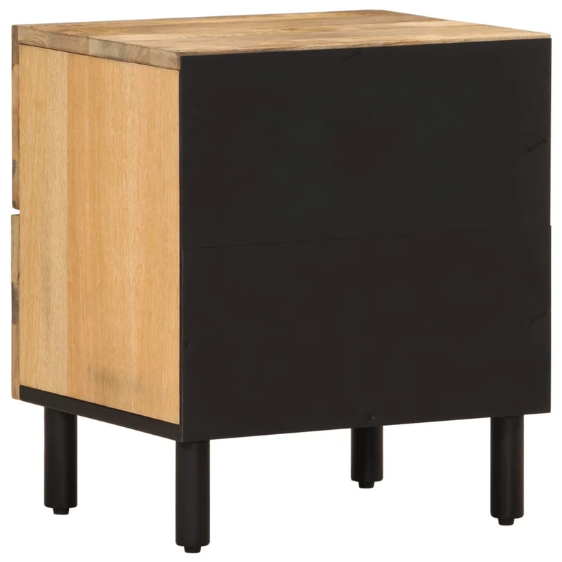 Table de chevet avec deux tiroirs 40 x 33 x 46 cm bois de manguier et fer DEC032975