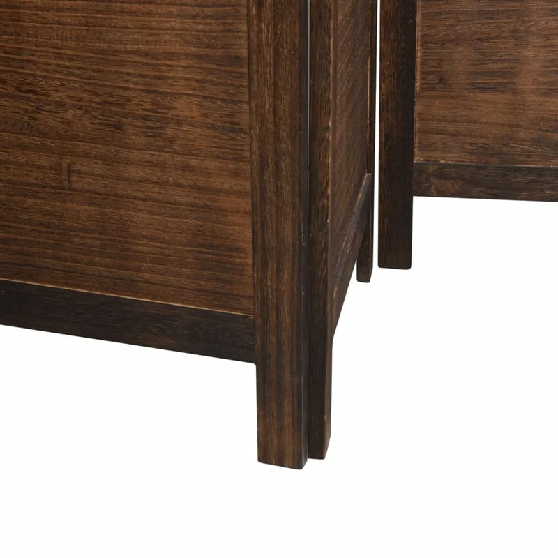 Paravent séparateur de pièce cloison 3 panneaux en bois de paulownia et bambou DEC030789