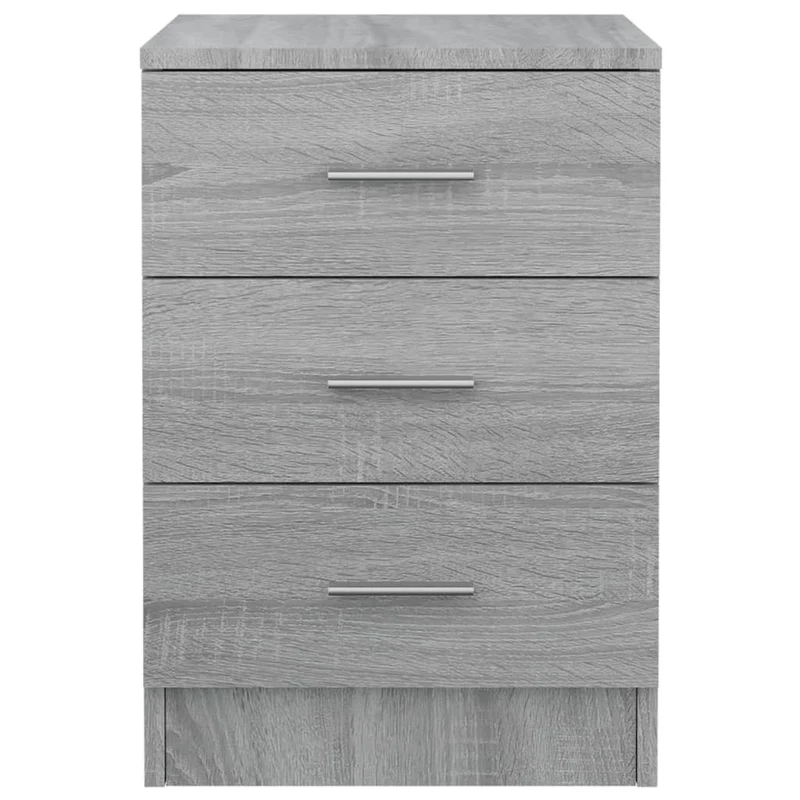 Table de chevet avec 3 tiroirs 38 x 35 x 56 cm bois d'ingénierie gris DEC034593