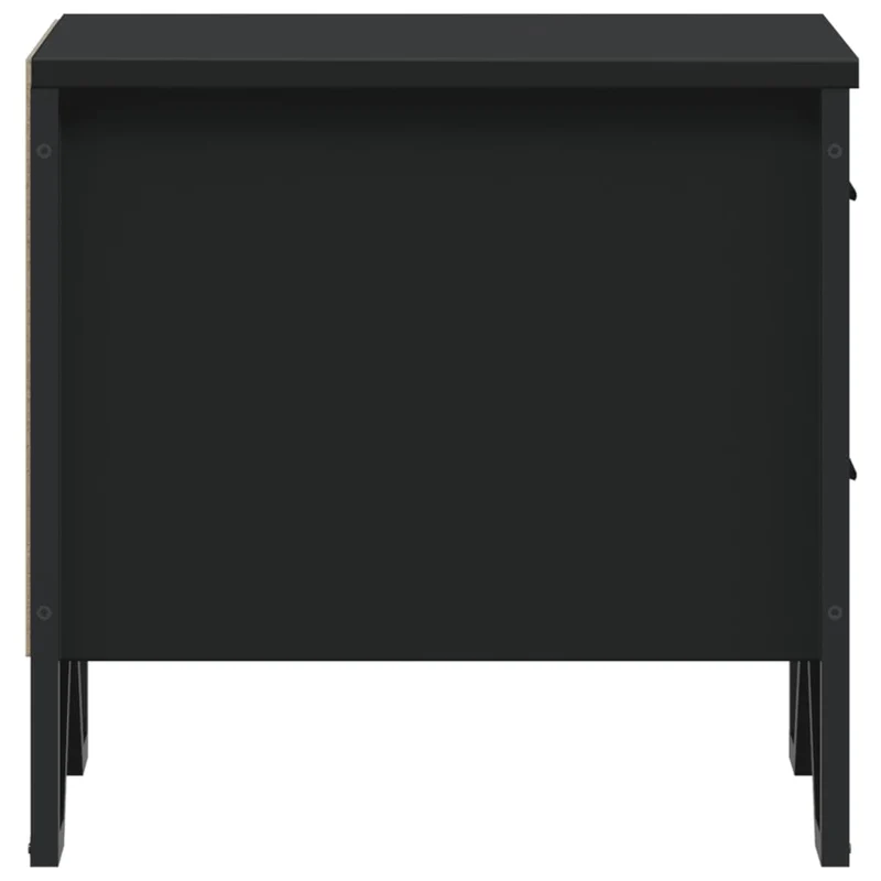 Table de chevet avec deux tiroirs 40 x 41 x 40 cm bois d’ingénierie noir DEC034476