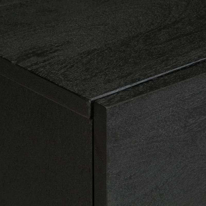 Table de chevet avec 2 tiroirs 40 x 33 x 46 cm bois de manguier noir DEC034414
