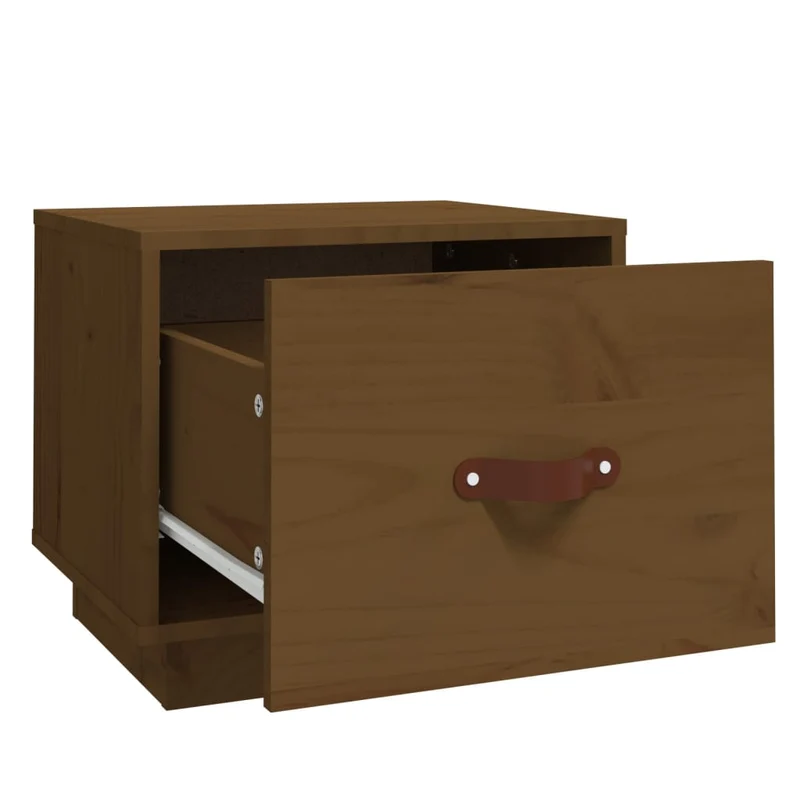 Table de chevet avec tiroir 40 x 34 x 35 cm bois de pin couleur marron miel DEC034129