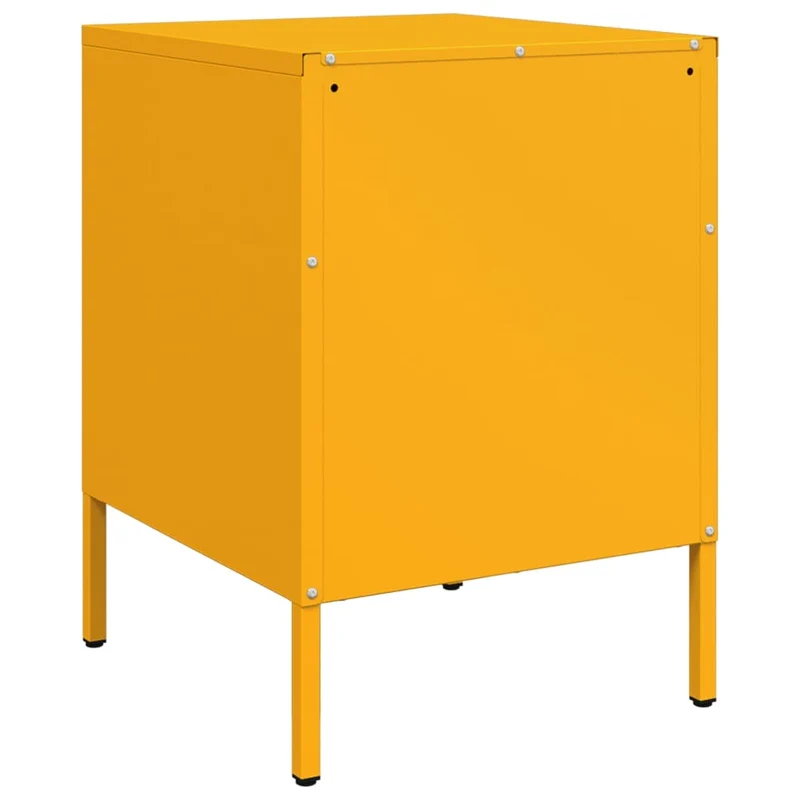 Table de chevet avec compartiment avec porte 36 x 39 x 50,5 cm acier jaune DEC034092