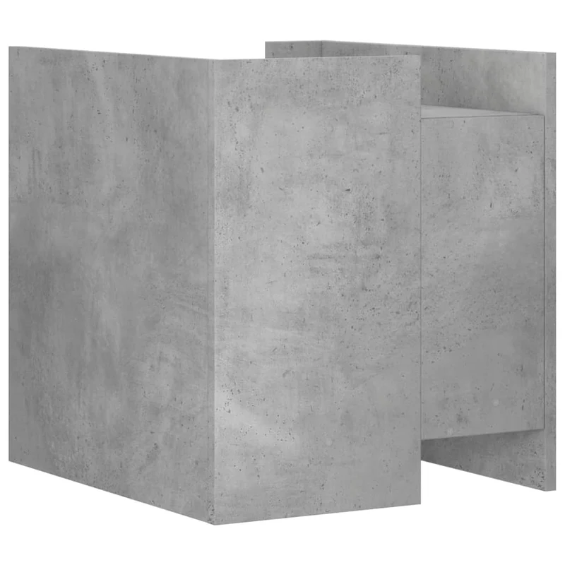 Table de chevet avec étagères 45 x 50 x 50 cm bois d'ingénierie gris DEC034043
