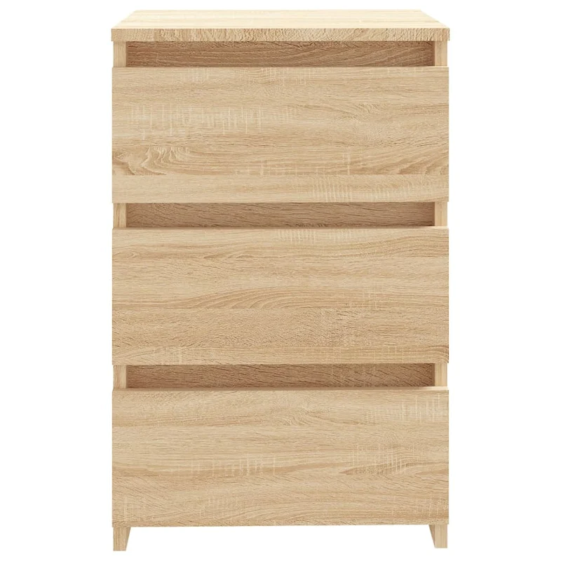 Table de chevet avec 3 tiroirs 40 x 35 x 62,5 cm bois d'ingénierie couleur chêne DEC033844