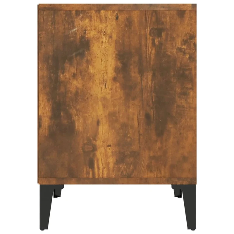 Table de chevet avec compartiment ouvert 40 x 35 x 50 cm bois d'ingénierie marron et métal DEC033581