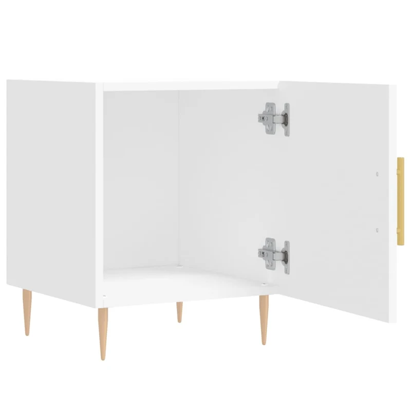 Table de chevet avec compartiment avec porte 40 x 40 x 50 cm bois d’ingénierie blanc DEC033395