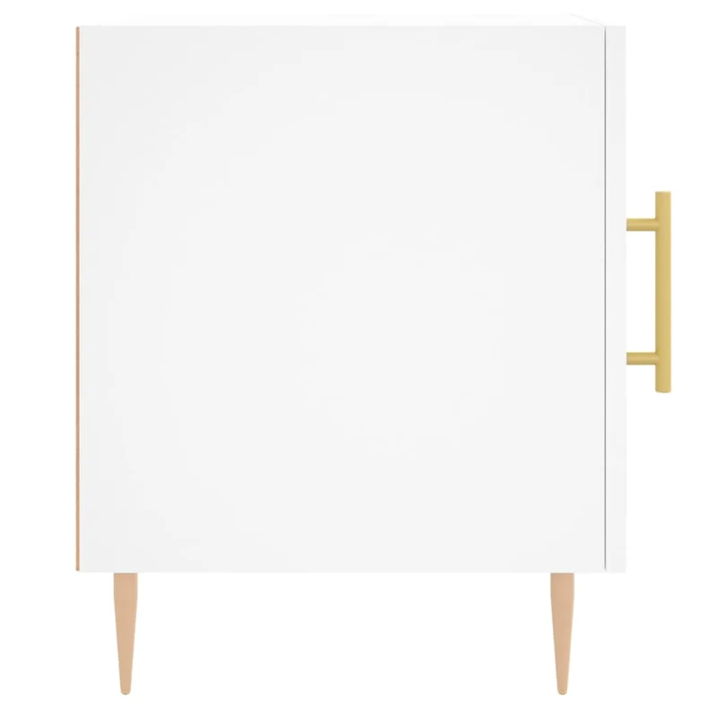 Table de chevet avec compartiment avec porte 40 x 40 x 50 cm bois d’ingénierie blanc DEC033395