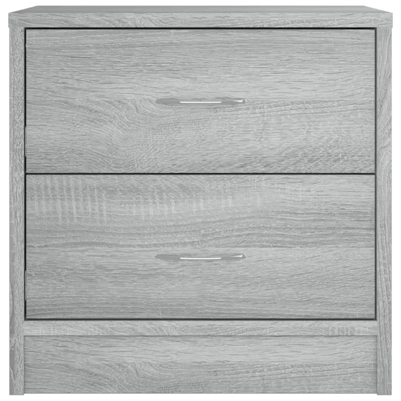 Table de chevet avec deux tiroirs 40 x 30 x 40 cm bois d'ingénierie gris DEC034601