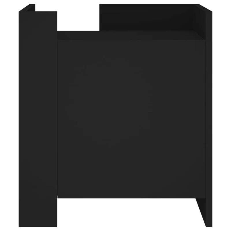 Table de chevet avec compartiment avec porte 45 x 50 x 50 cm bois d’ingénierie noir DEC034490