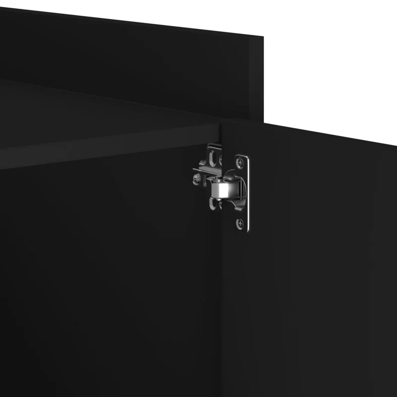 Table de chevet avec compartiment avec porte 45 x 50 x 50 cm bois d’ingénierie noir DEC034490