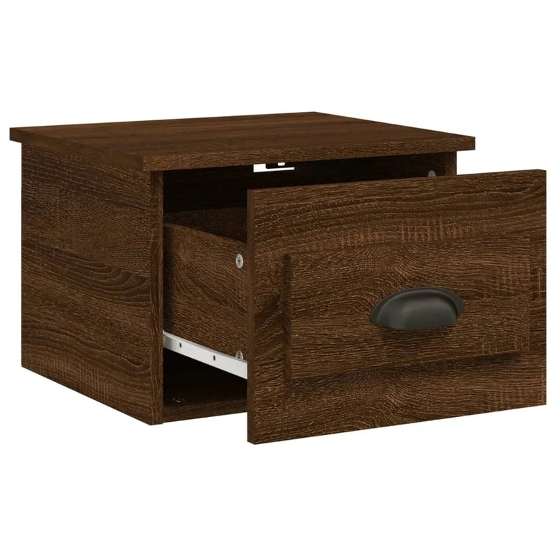 Table de chevet murale avec tiroir 41,5 x 36 x 28 cm bois d'ingénierie marron DEC034271