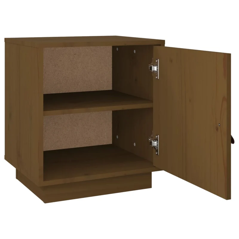 Table de chevet avec compartiment avec porte 40 x 34 x 45 cm bois de pin marron DEC034132