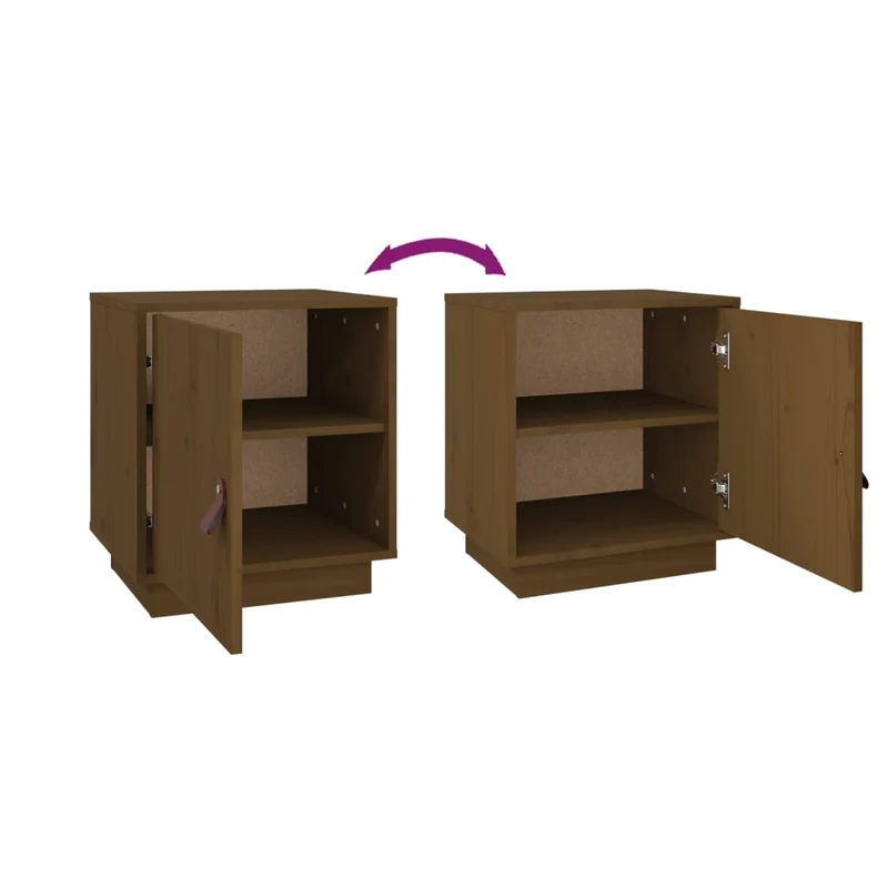 Table de chevet avec compartiment avec porte 40 x 34 x 45 cm bois de pin marron DEC034132
