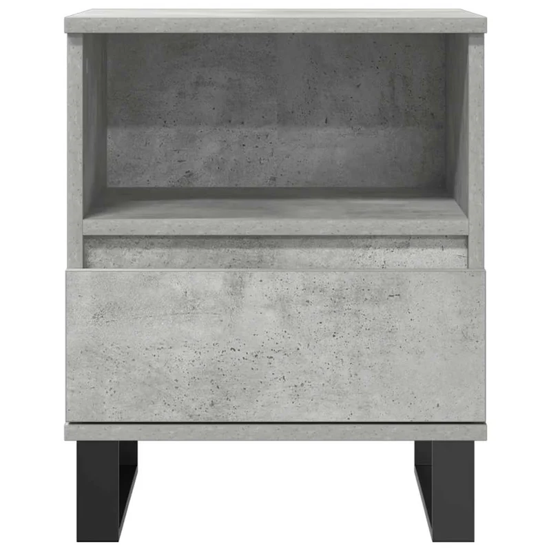 Table de chevet avec tiroir et compartiment ouvert 40 x 35 x 50 cm bois d’ingénierie gris DEC034004