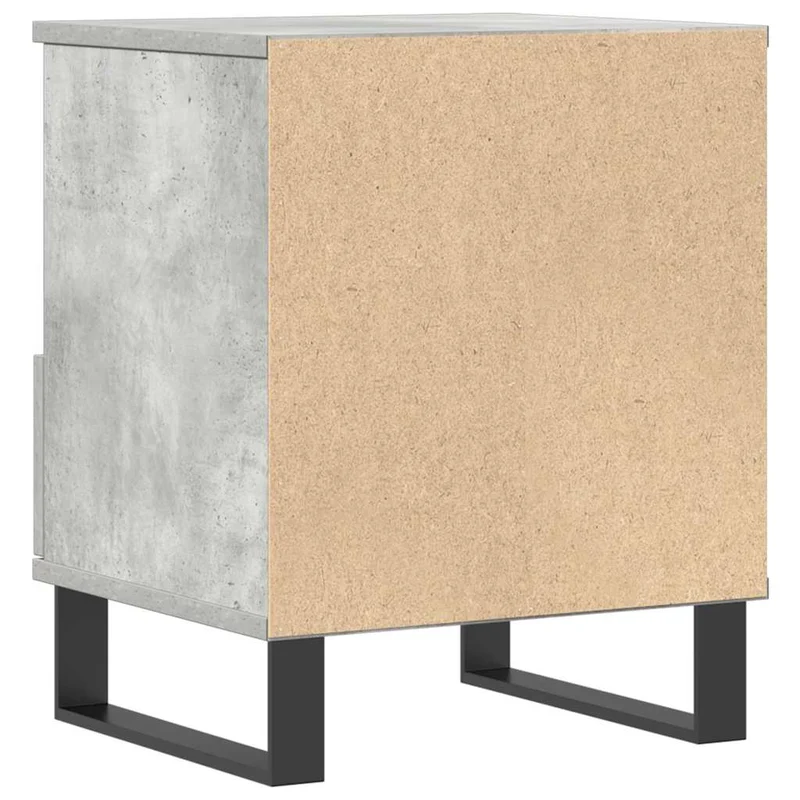 Table de chevet avec tiroir et compartiment ouvert 40 x 35 x 50 cm bois d’ingénierie gris DEC034004