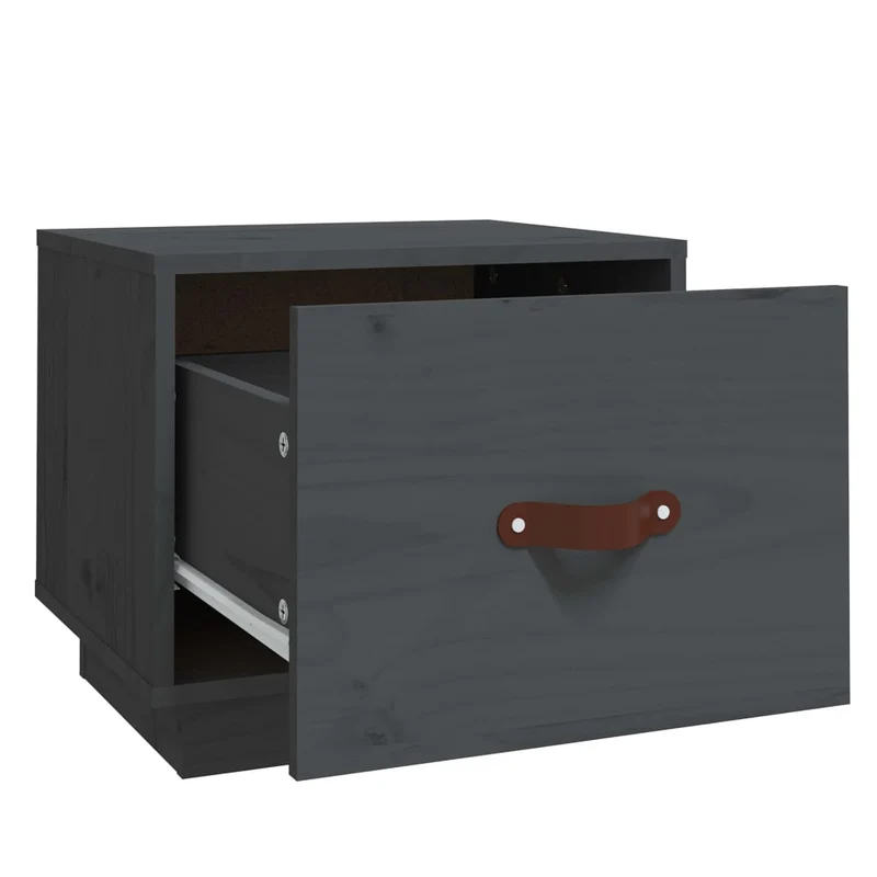 Table de chevet avec tiroir 40 x 34 x 35 cm bois de pin gris DEC033944