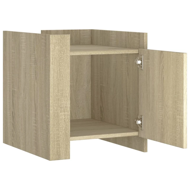 Table de chevet avec compartiment avec porte 45 x 50 x 50 cm bois d’ingénierie couleur chêne DEC033884