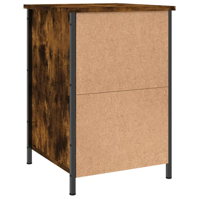 Table de chevet avec tiroir et compartiment 40 x 42 x 60 cm bois d'ingénierie marron et fer DEC033641