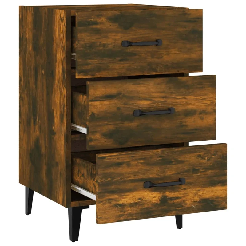 Table de chevet avec 3 tiroirs 40 x 40 x 66 cm bois d'ingénierie marron DEC033628